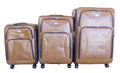 Luggage Set of 3 PU Leather Travel Suitcases 28'24'22' inch - Light Brown
