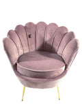 Tulip Sofa Chair Gold Legs - Grape