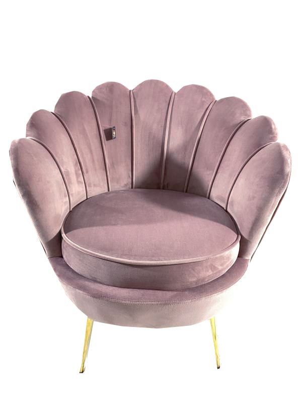 Tulip Sofa Chair Gold Legs - Grape