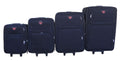 Trolley 4 Piece Travel Luggage Spinner - Fabric - Black