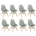 Multi-Functional Modern Transparent Chairs - 8-Piece Set - Light Black Transparent
