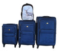 Navy Fabric Spinner Luggage Set with Wildlife Deer Backpack