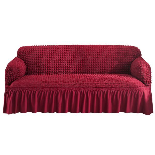 SMTE - Frilled Elastic Sofa Covers 2.2.1.1SeaterLight red