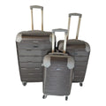 SMTE - 3 Piece Hard Outer Shell Luggage SetProtected EQ1ZBrown
