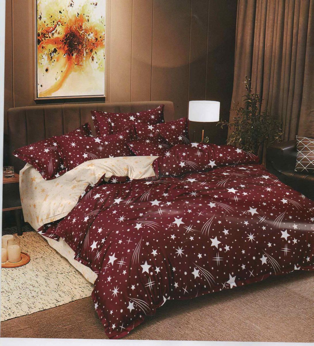 SMTE - Bedspread Set 5 Piece MicrofiberF14D8(Red)Double