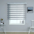 SMTE - Quality Roller Zebra Blinds Dual Layer, Day Night Blinds for WindowsGrey250 cm