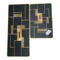 SMTE - Quality Comfortable 3 Piece kitchen Mat Bath Rug SetSquares