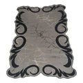 SMTE -  Quality Large 3D Printed European Style RugBlack&SilverF1B07