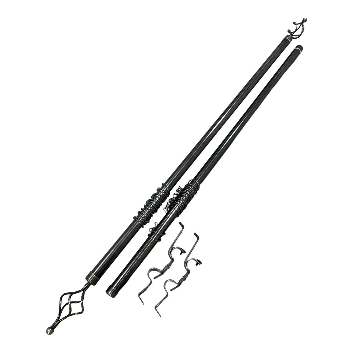 SMTE - X Clusive Expandable Curtain Double Rod with Twisted Cage Finial2m