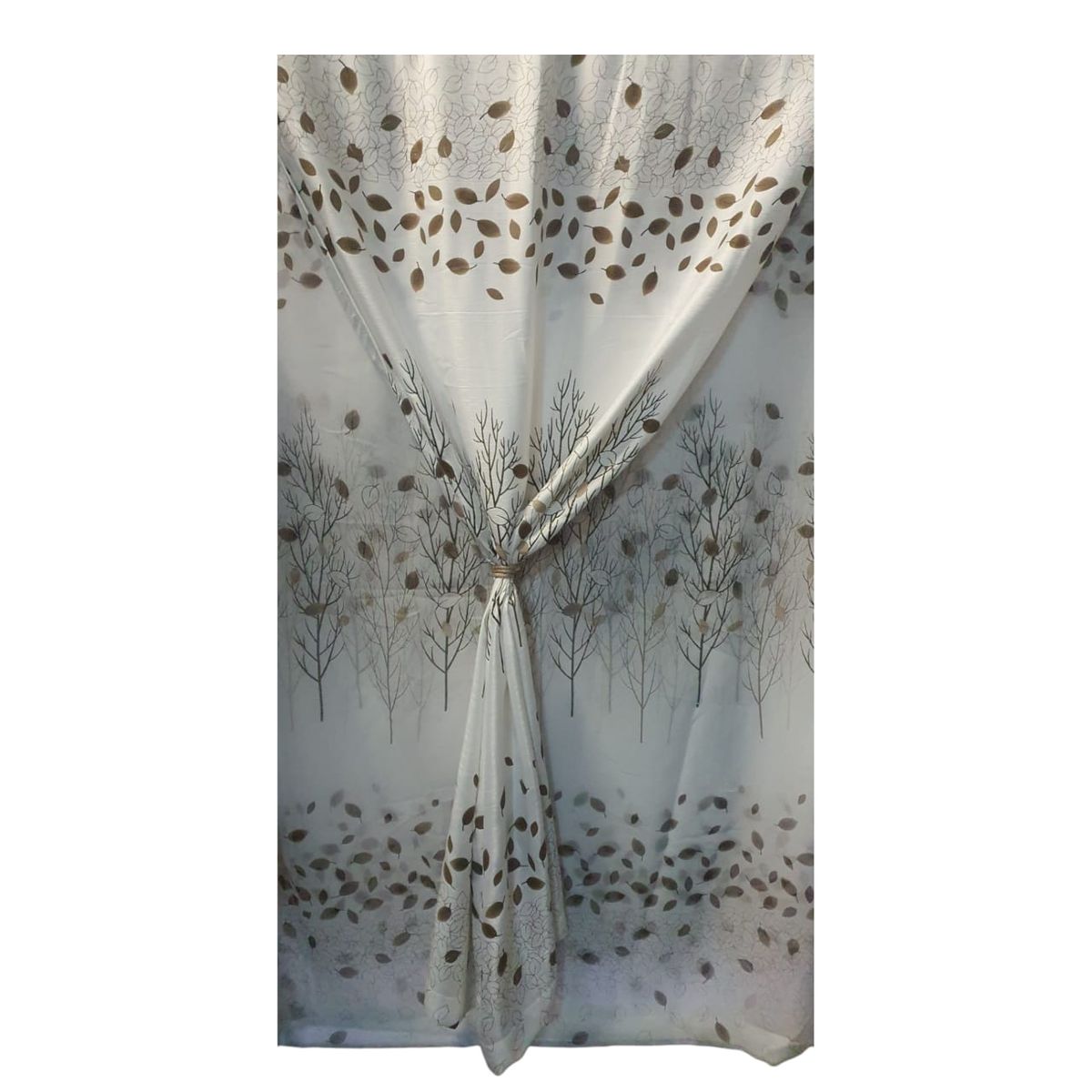 SMTE - White Leafs Theme 3M Curtain 2m DropC1