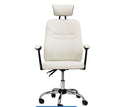 SMTE -  PU Leather Reclining Office Chair with Head and Arm restsWhite