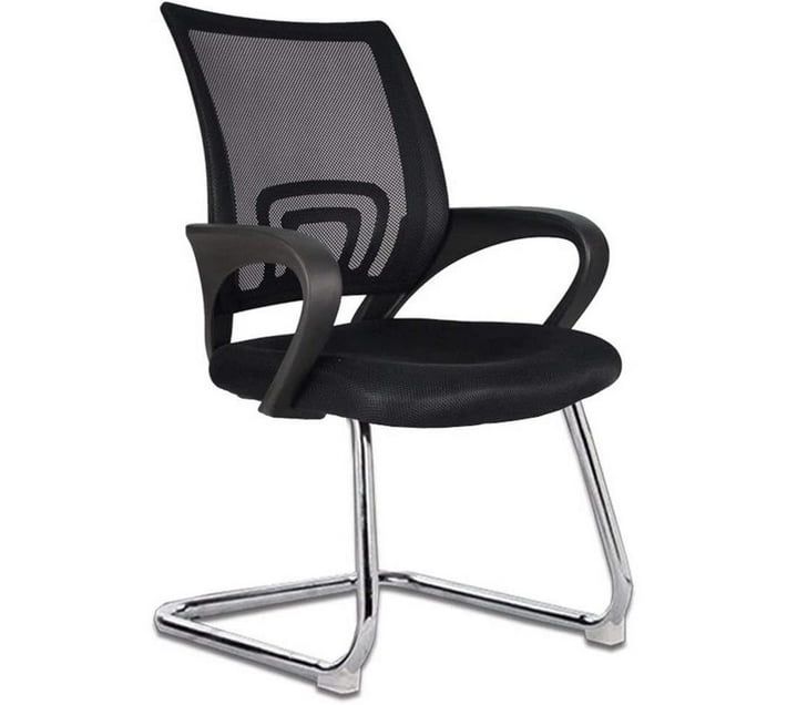 SMTE - 233cBlack Cantilever Chair with Mesh Cover and Floor Protectors