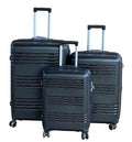 SMTE - Le Emporer 3Piece Suitcase SetUnbreakable PP Material LuggageJet Black