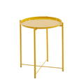 SMTE - 1 Tier Colourful Metal Round Side Table/Tray Table/Coffee TableYellow