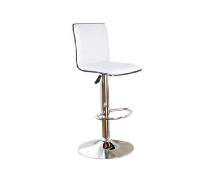 SMTE - Elegant HighBack Barstools With Swivel and FootrestWhite