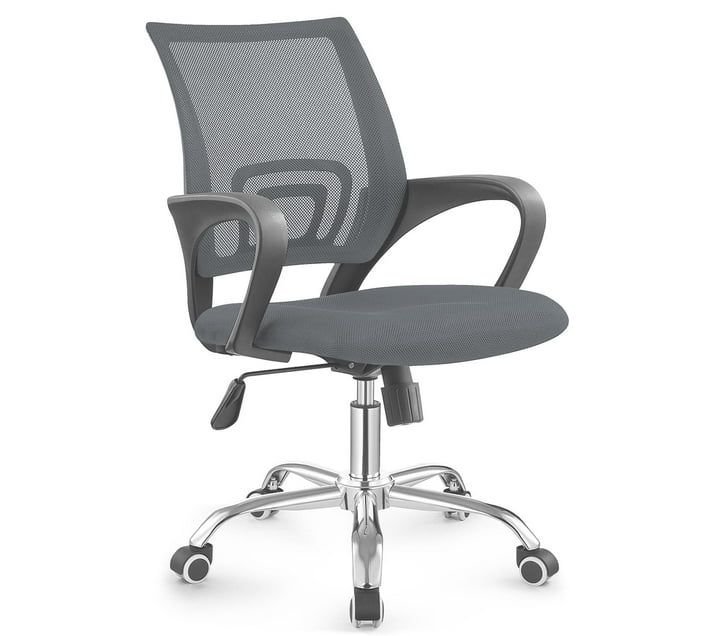 SMTE - Zippy Netting Back Office Chair with Chrome BasBlack