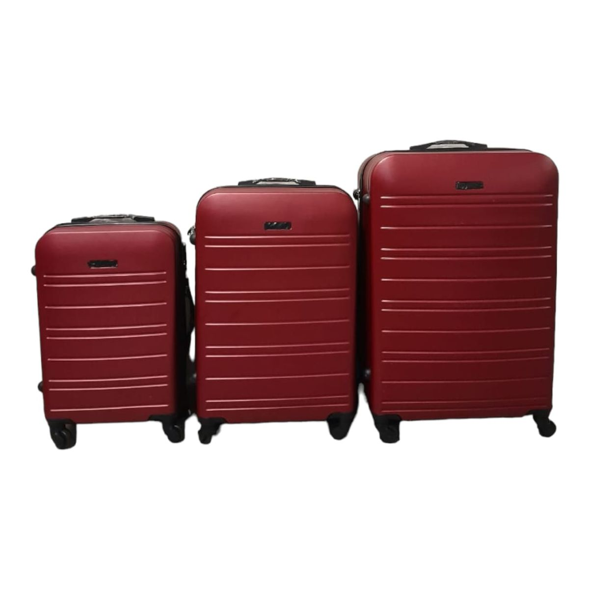SMTE - 3Piece ABS Luggage SetDurableLightweightIdeal for TravelersRed