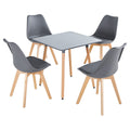 SMTE - Dining Suite / SetSquare Dining Table with Four Padded ChairsGrey