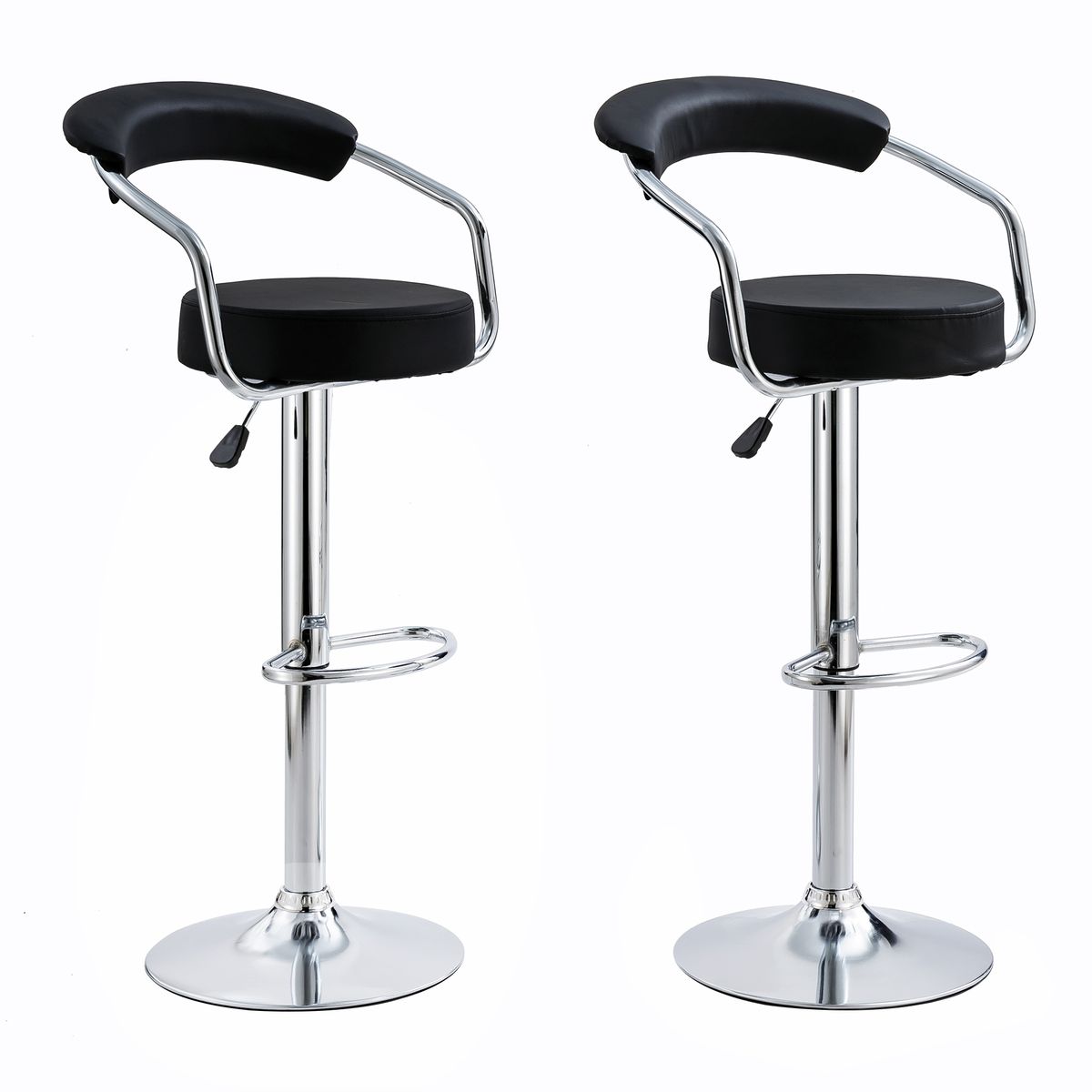 SMTE - Bar Stools with Arms Set of 2Black