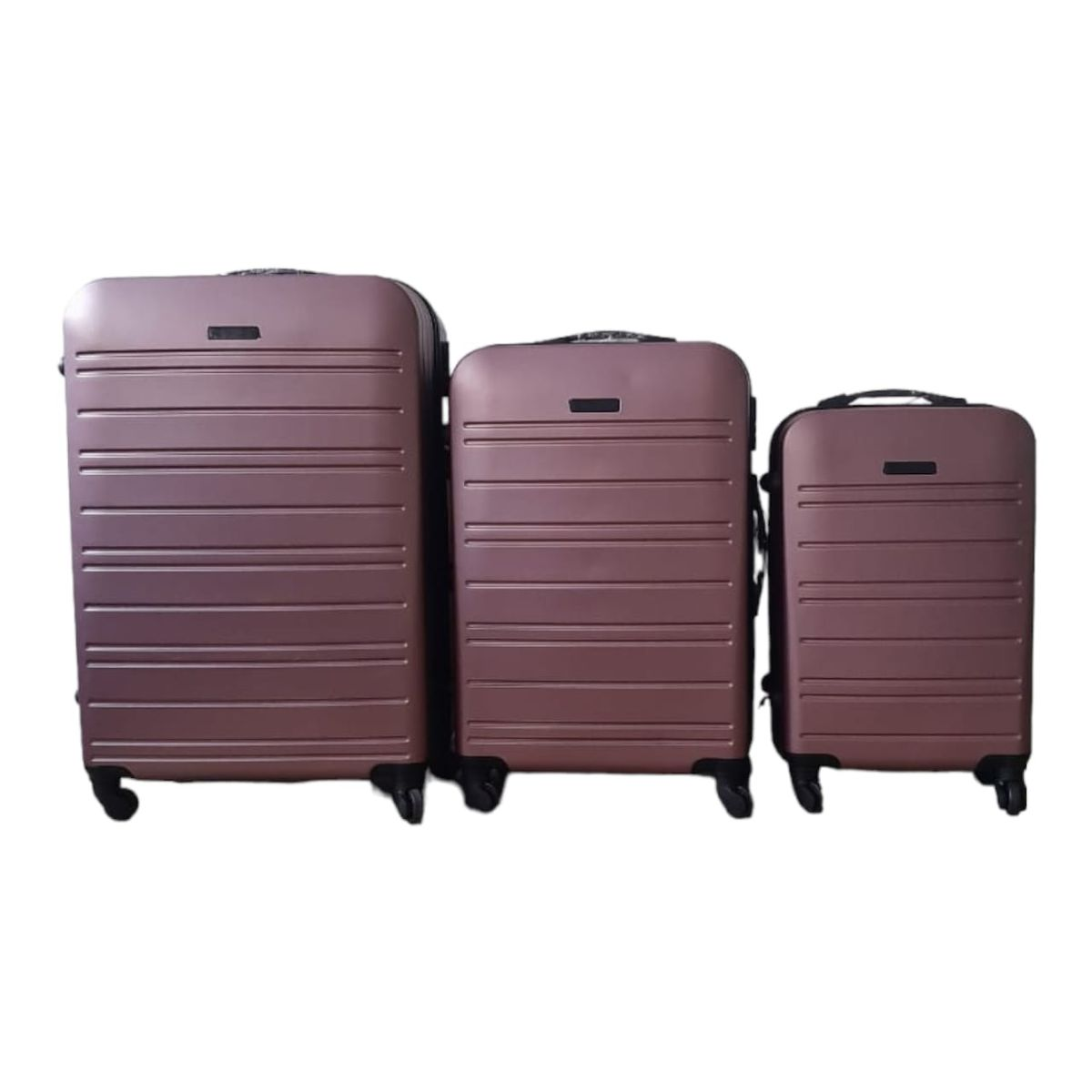 SMTE - 3Piece ABS Luggage SetDurableLightweightIdeal for TravelersLight Purple