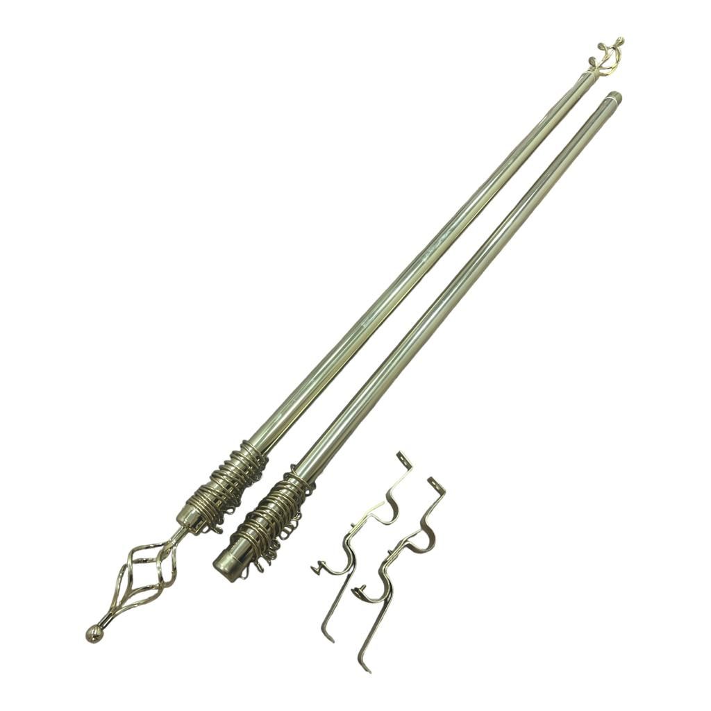 SMTE - XClusive Expandable Curtain Double Rod With Twisted Cage Finial2m