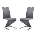 SMTE - Set of 2 ZShape Luxury and Modern Dining ChairsGrey