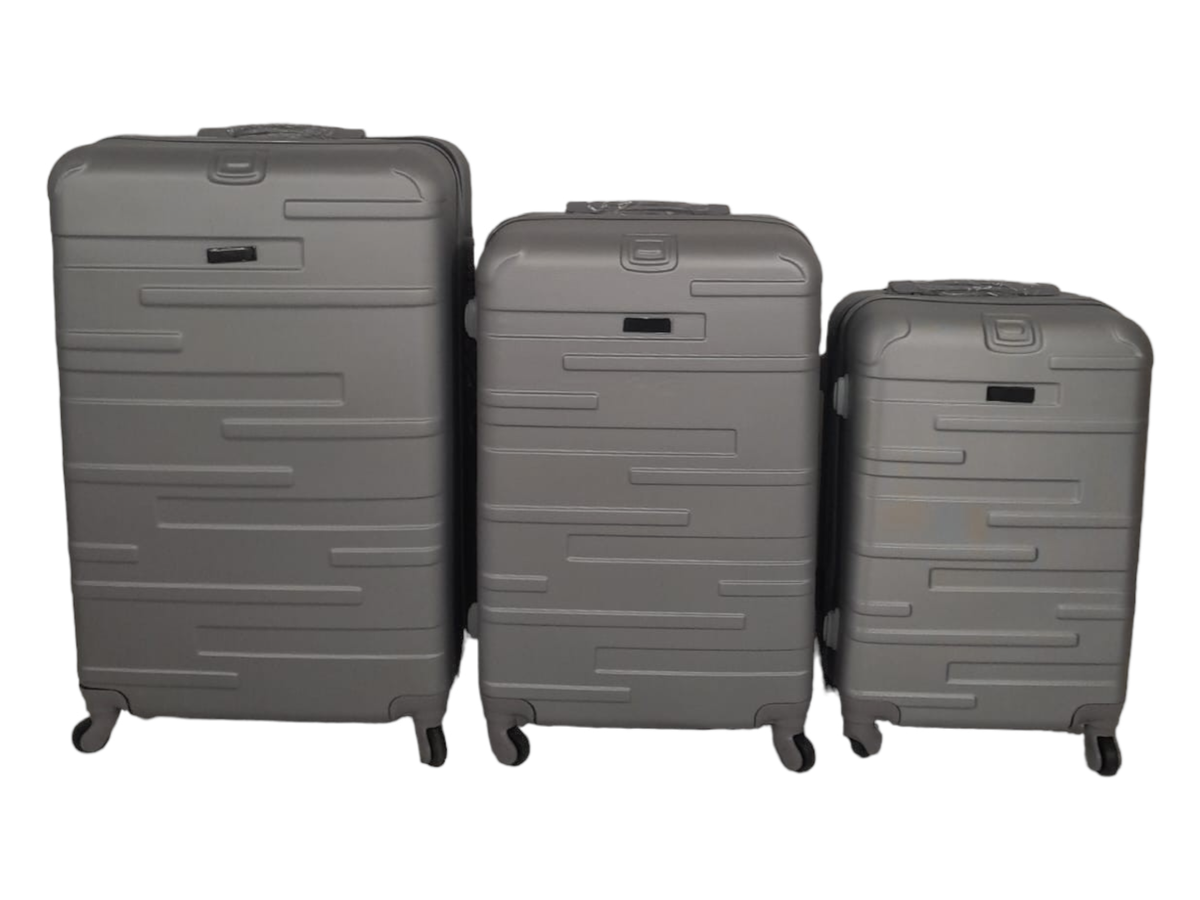 SMTE - 3 Piece Travel Luggage Suitcase Bag Set A03Grey