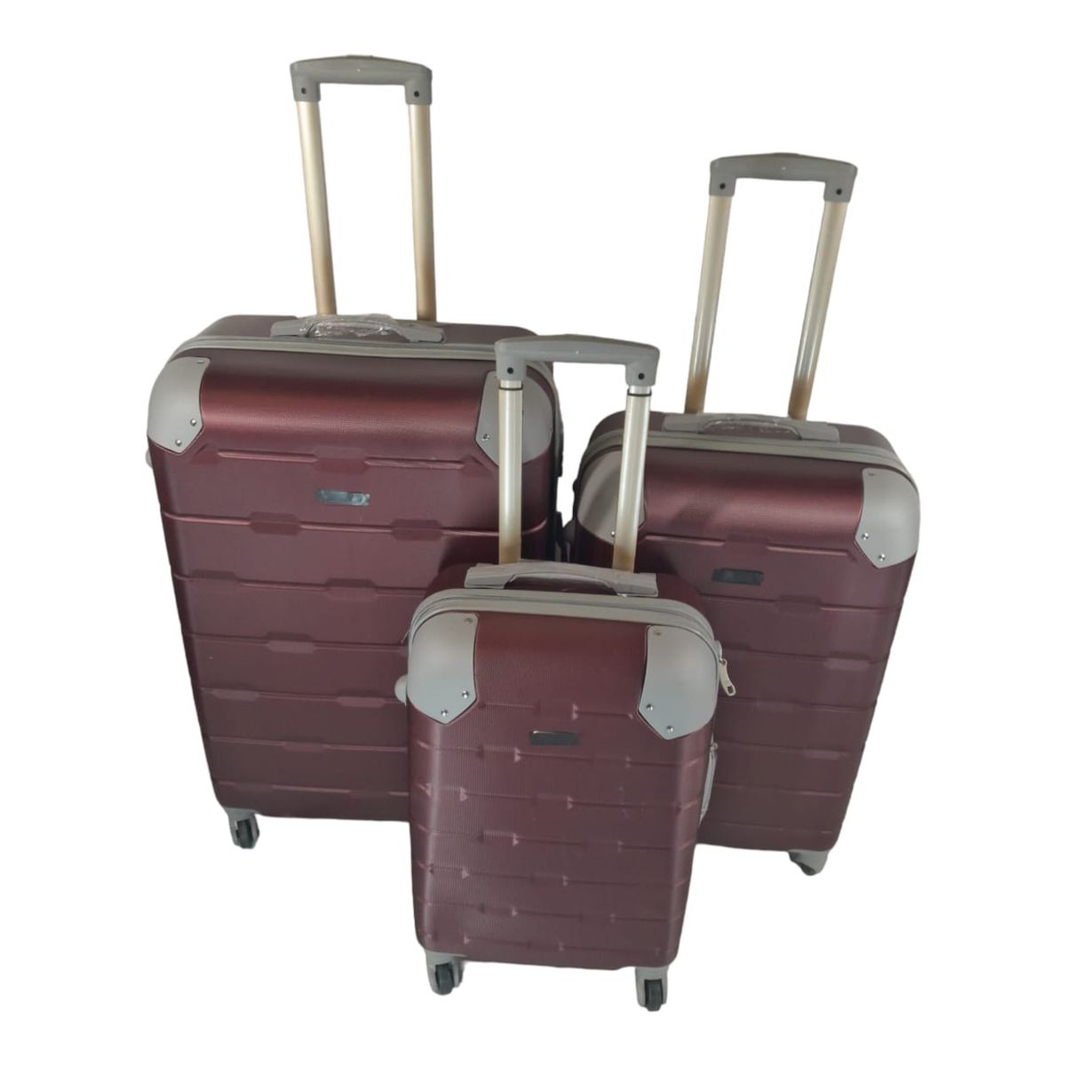 SMTE - 3 Piece Hard Outer Shell Luggage SetProtected EQ1ZPurple