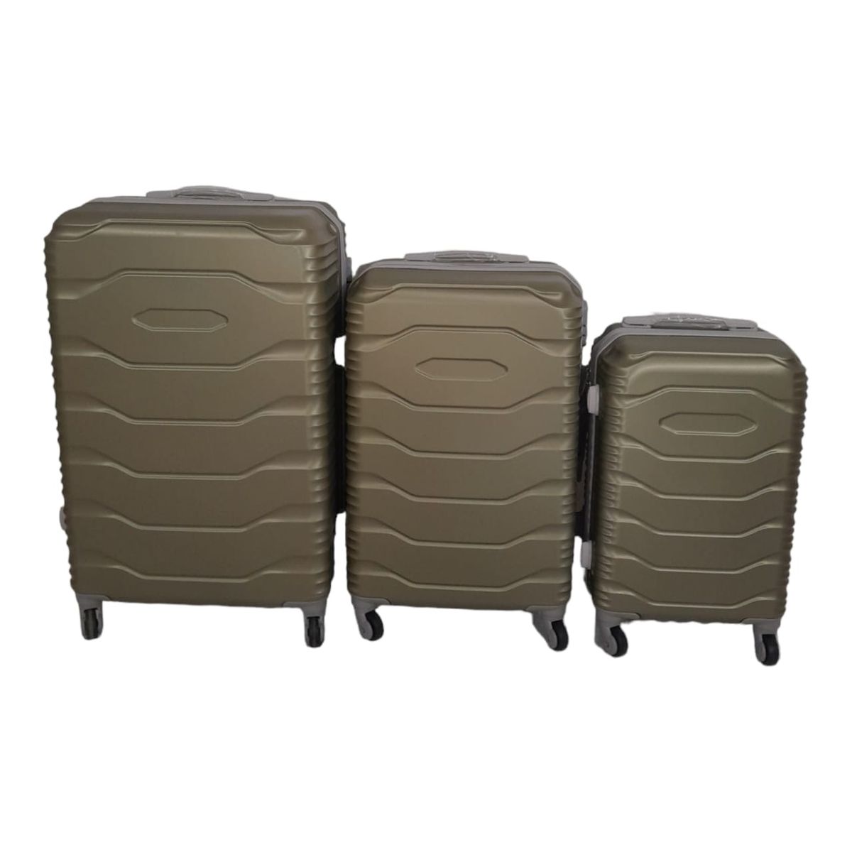 SMTE - 3 Piece ABS Trolley Luggage Bag SetV1F18Gold