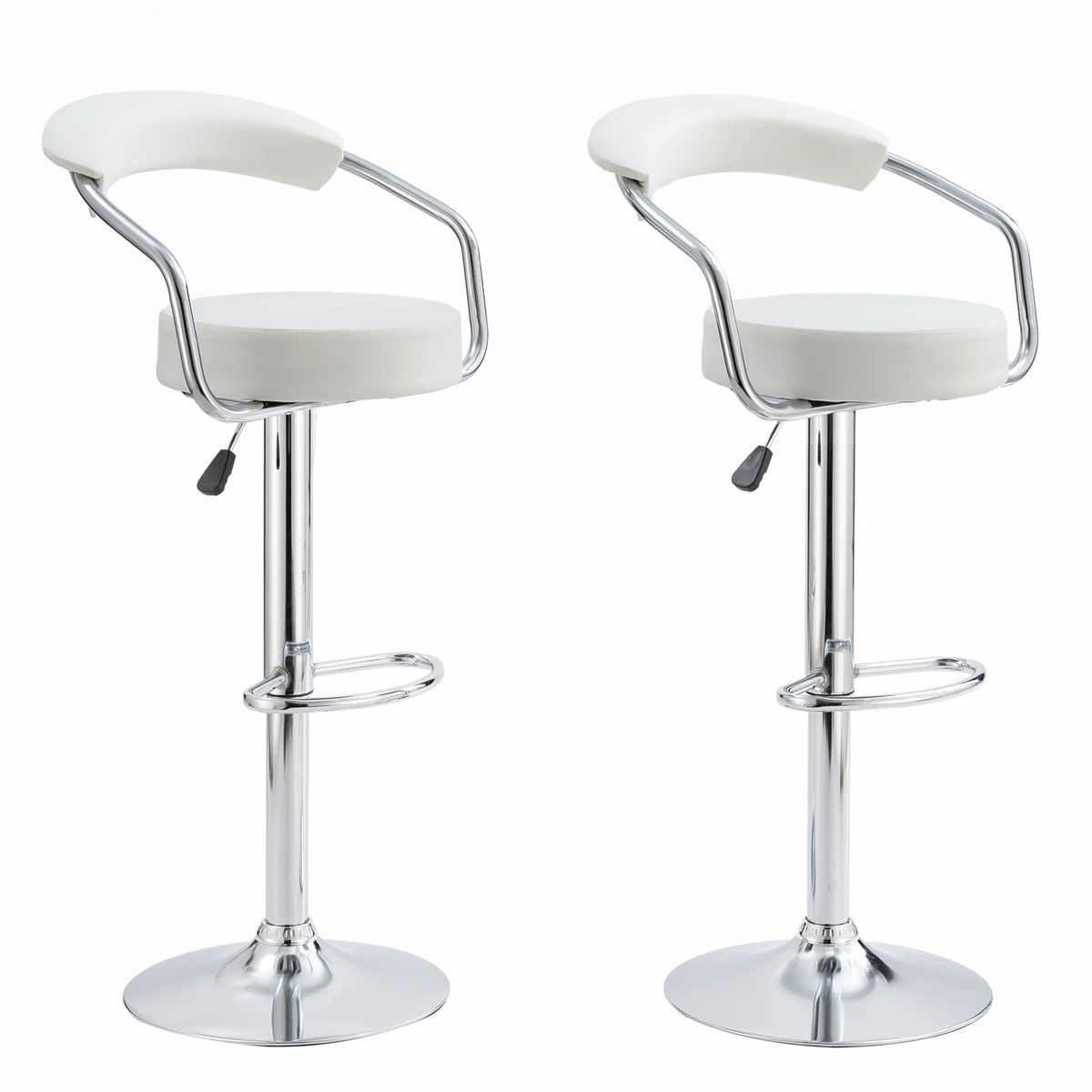SMTE - Bar Stools with Arms Set of 2White