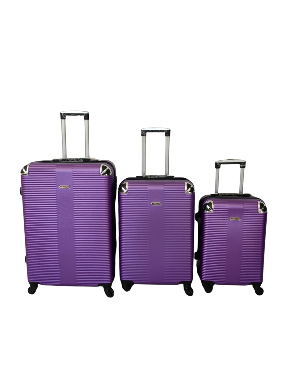 SMTE - 3 Piece Hard Shell Luggage SetPurple
