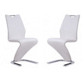 SMTE - Set of 2 ZShape Luxury and Modern Dining ChairsWhite
