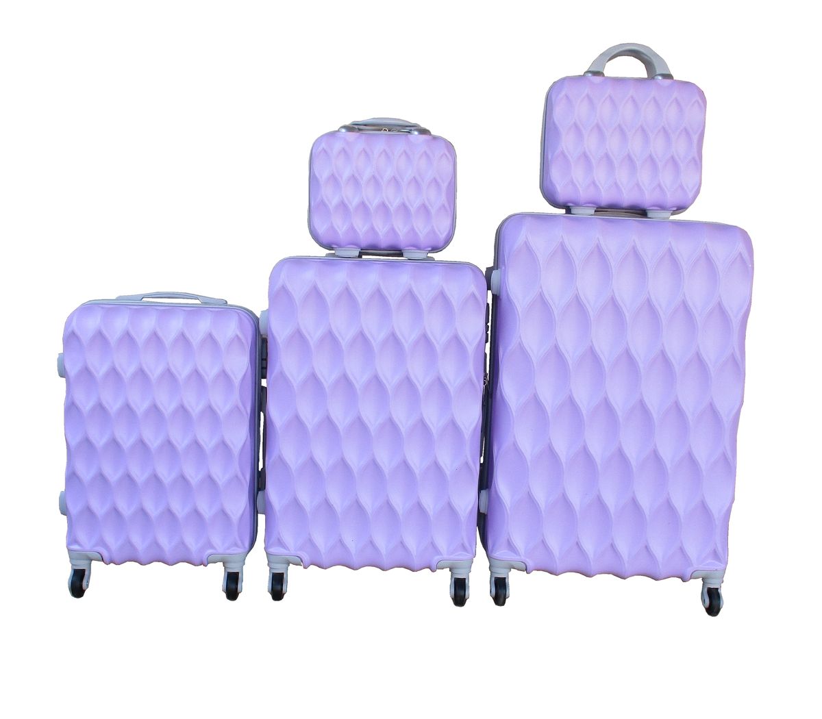 SMTE - 5Piece Travel Trolley Luggage SetDurableLightweightVersatile SuitcasesLightPurple