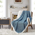 SMTE - Wool Geometric Winter Queen BlanketBlue