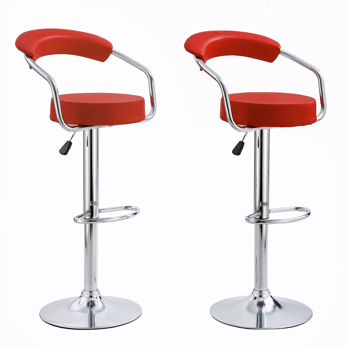 SMTE - Bar Stools with Arms Set of 2Red