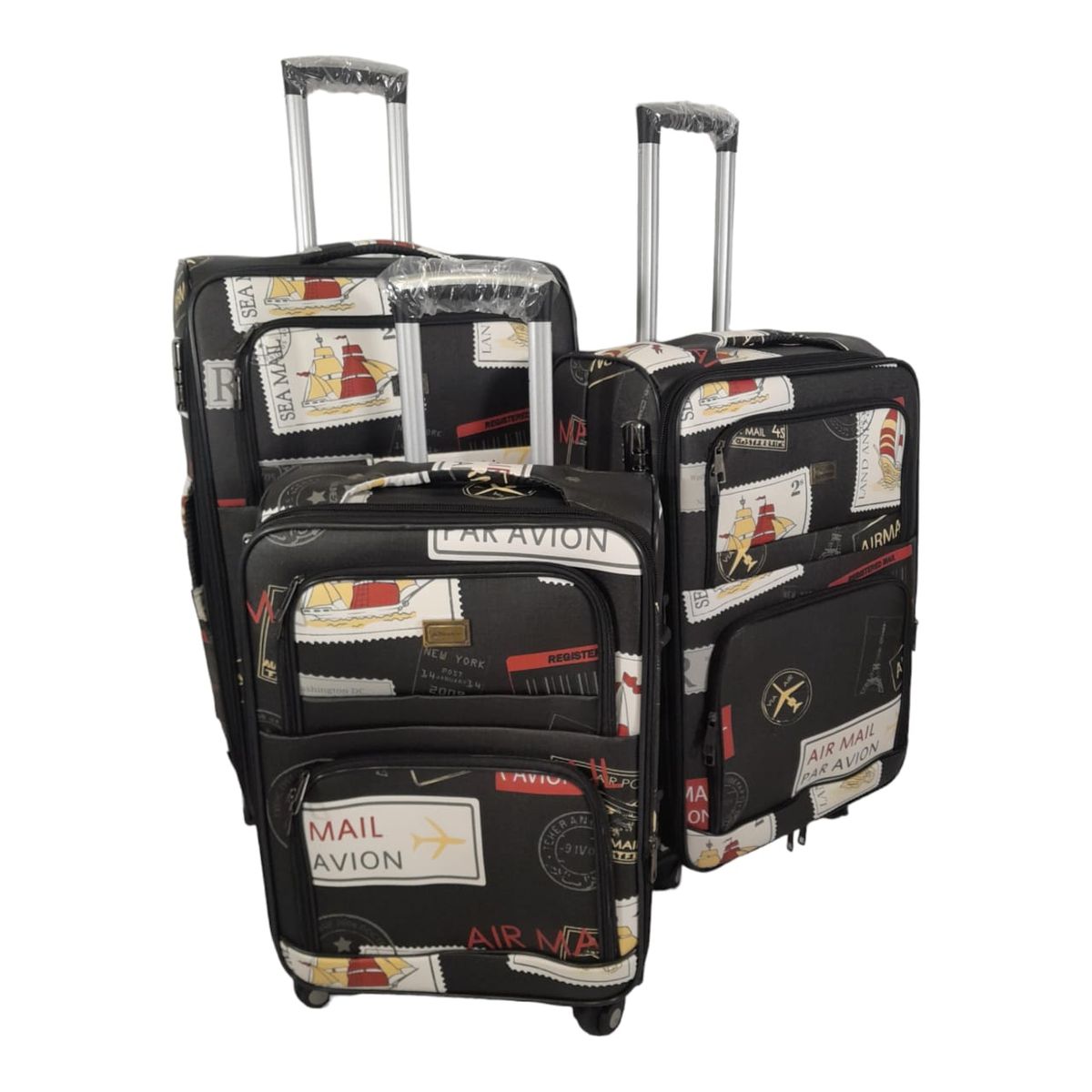 SMTE - Stylish Luggage BagPU Leather Travel SuitcasesBoatSet of 3