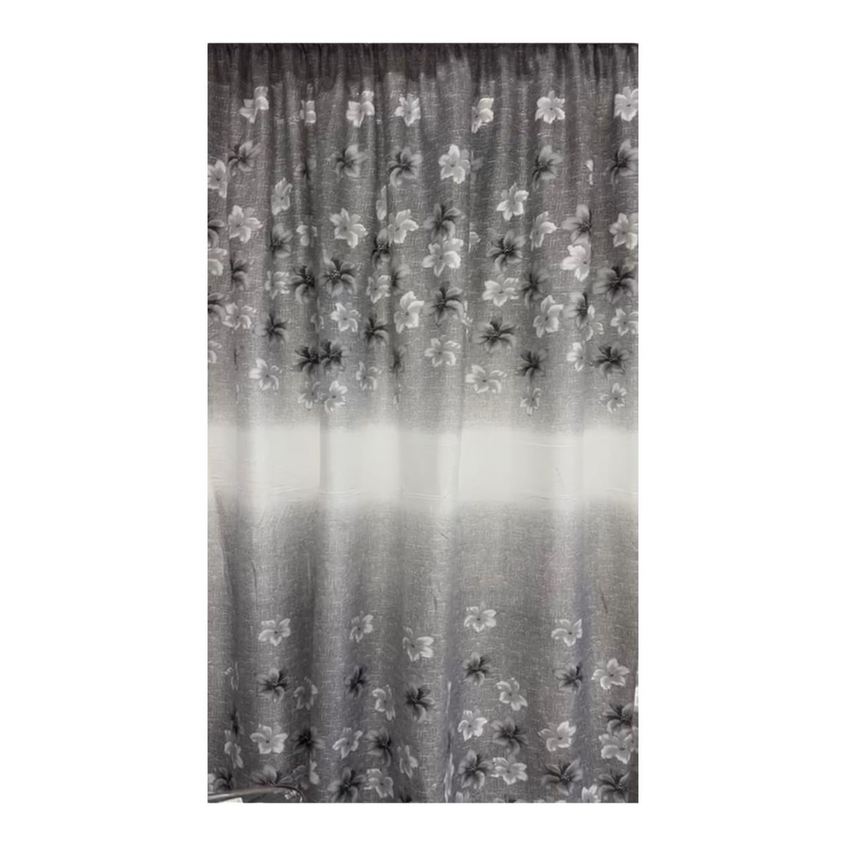 SMTE - Grey &White Flowers Theme 3M Curtain 2m DropC1