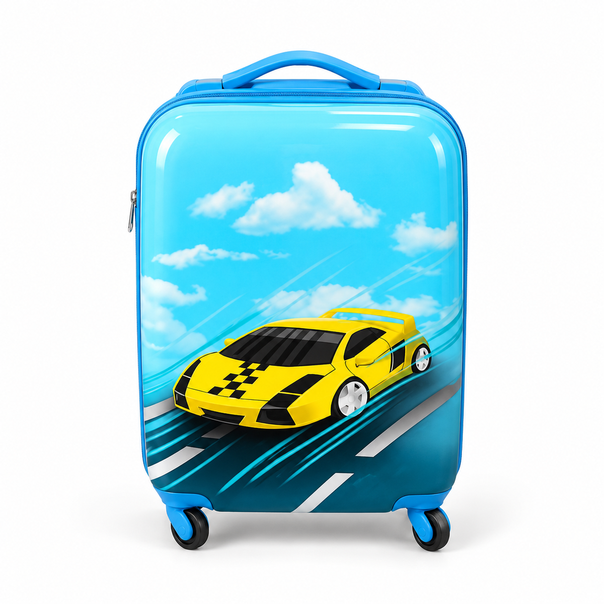 Sastro Gear Kids' Car Suitcase - Blue & Yellow - 1 Piece — full product view