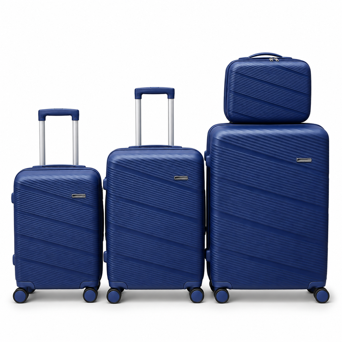 Sastro Gear navy blue four-piece luggage set
