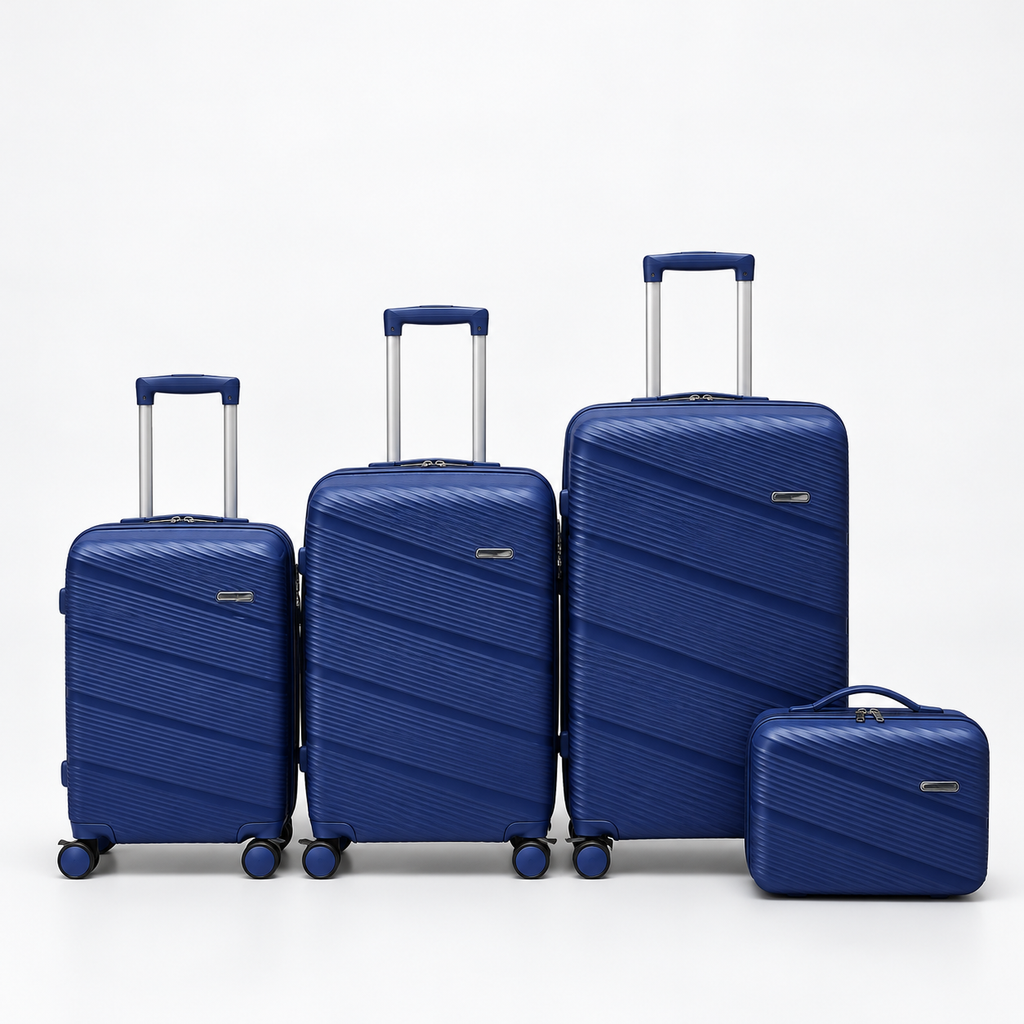 Sastro Gear navy blue four-piece luggage set