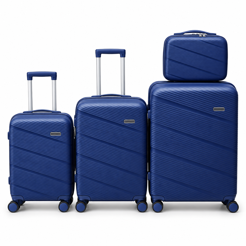 Sastro Gear navy blue four-piece luggage set