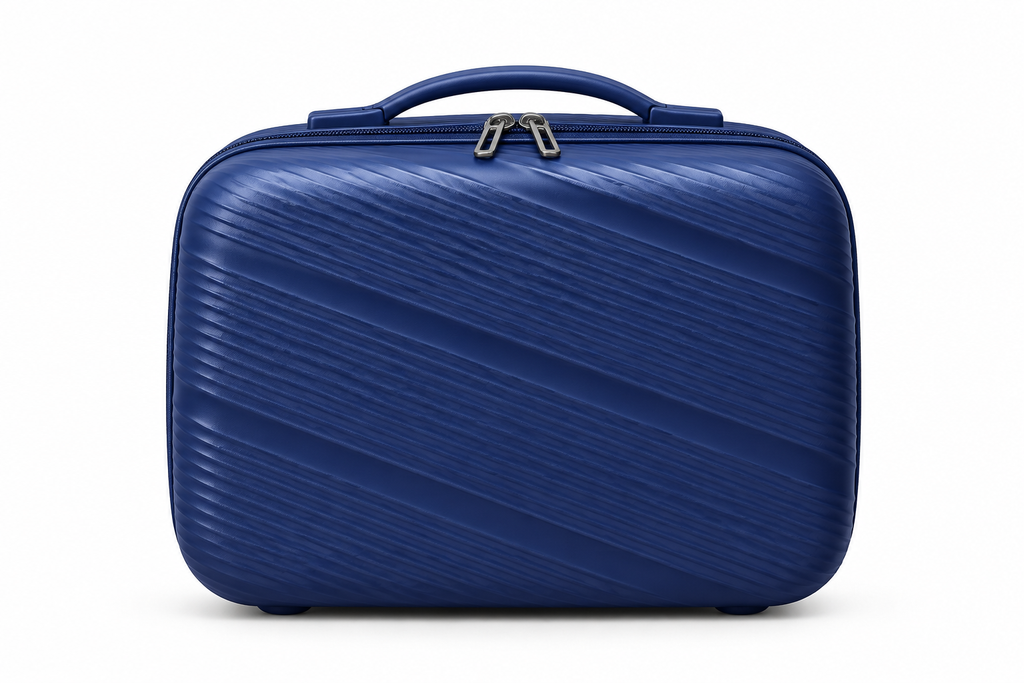Matching navy blue vanity case