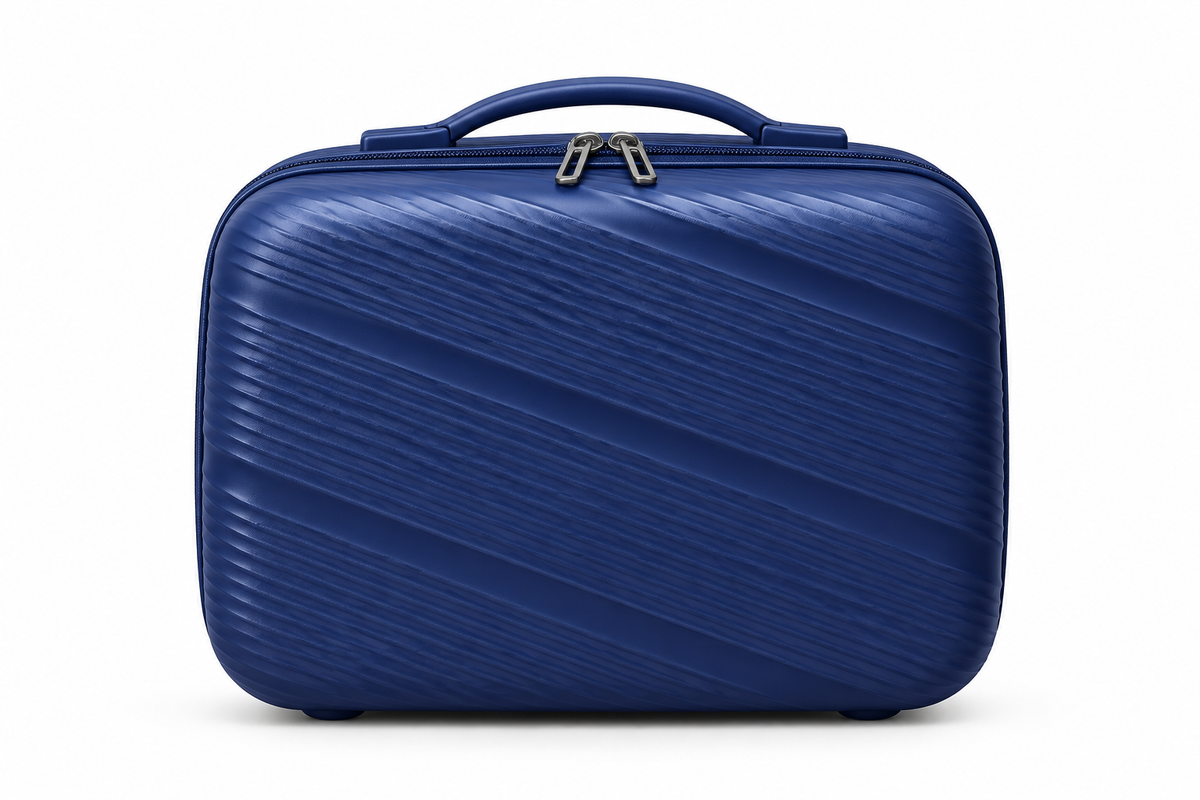 Matching navy blue vanity case