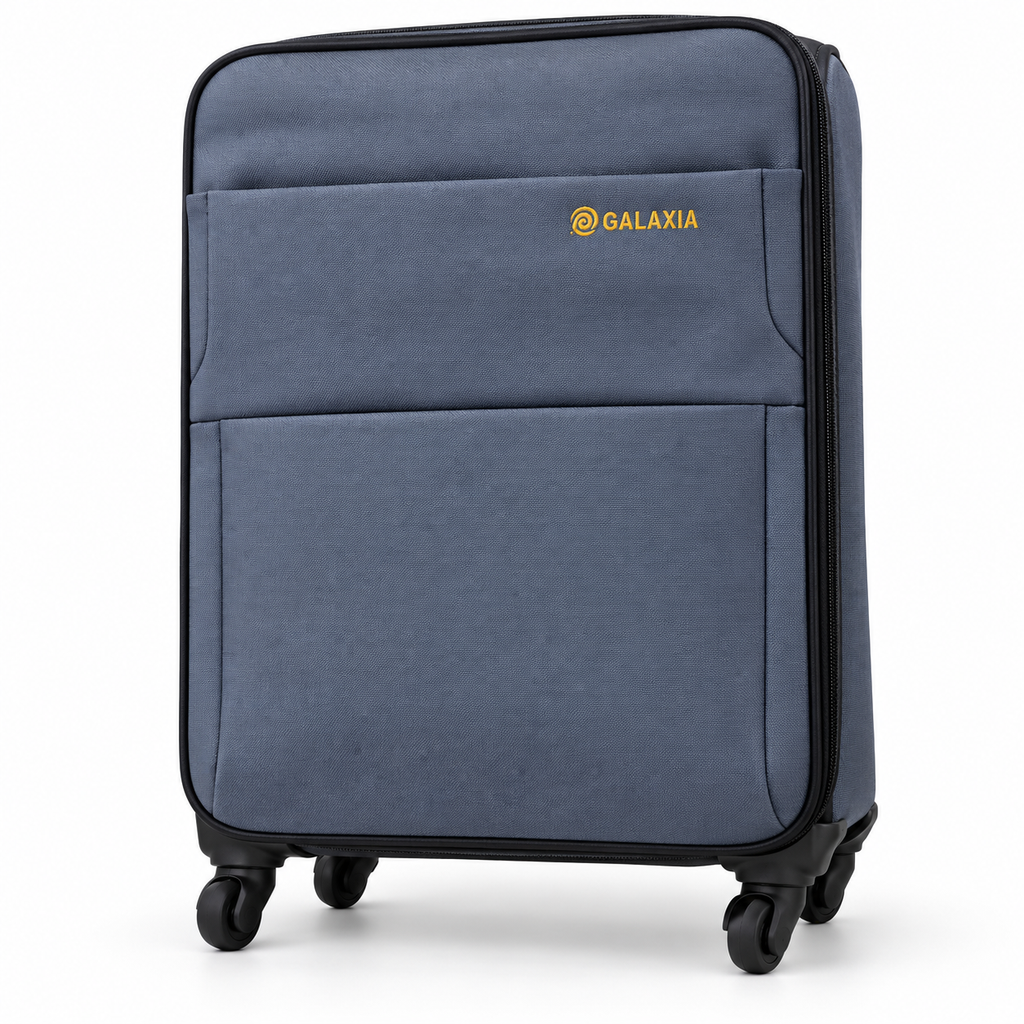 SMTE Galaxia 3-Piece Fabric Suitcase Set - Assorted Colour - wheels view