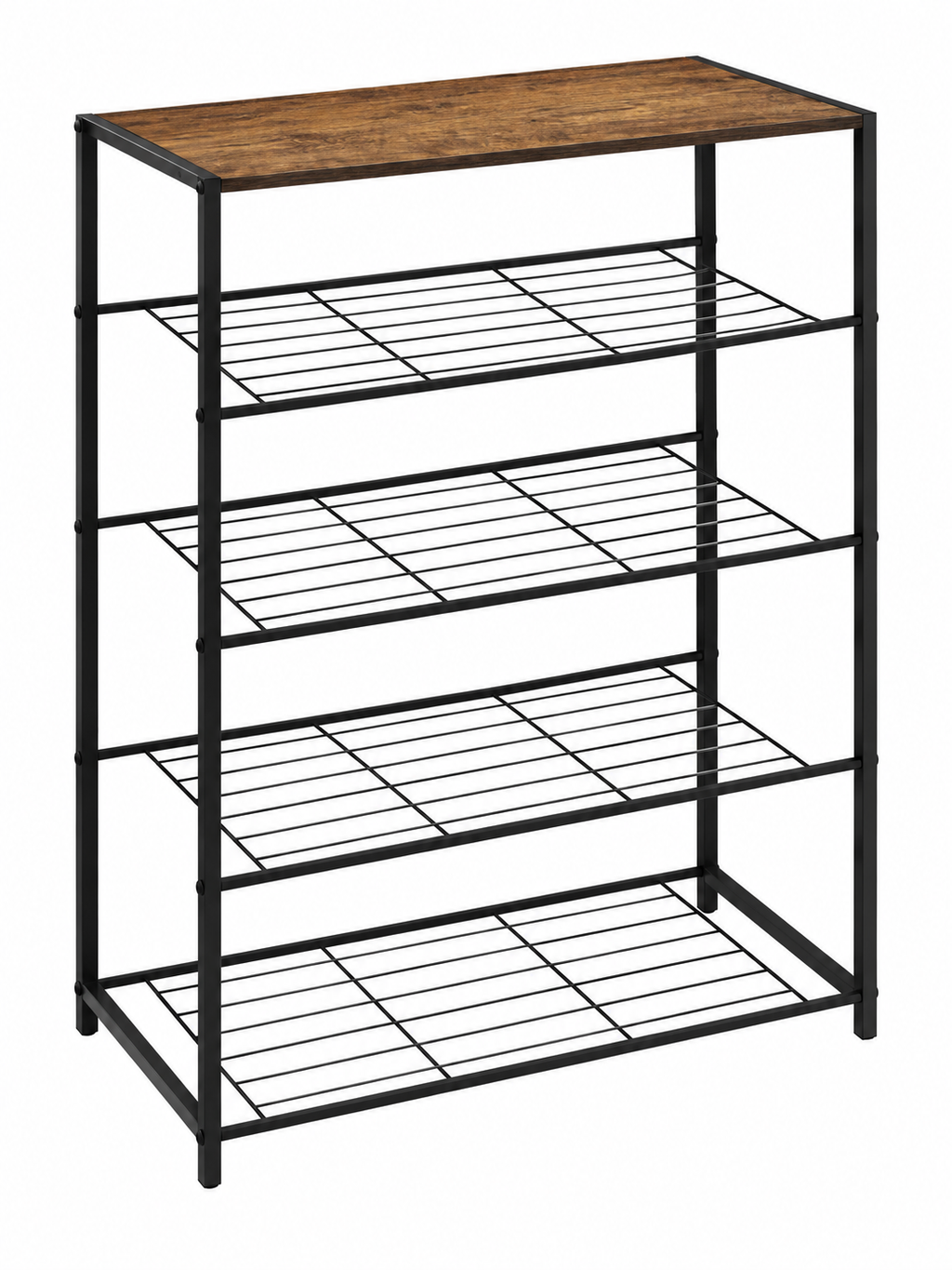 SMTE five-tier storage shelf with wood-effect top - product view