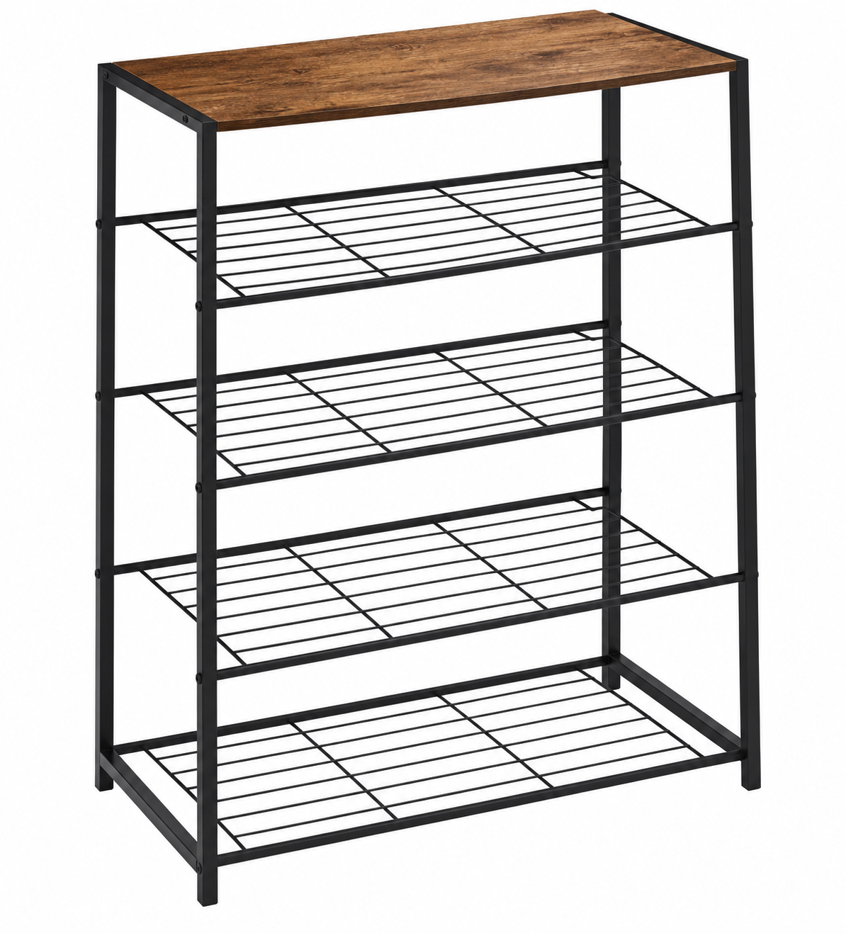SMTE five-tier storage shelf with wood-effect top - view 2