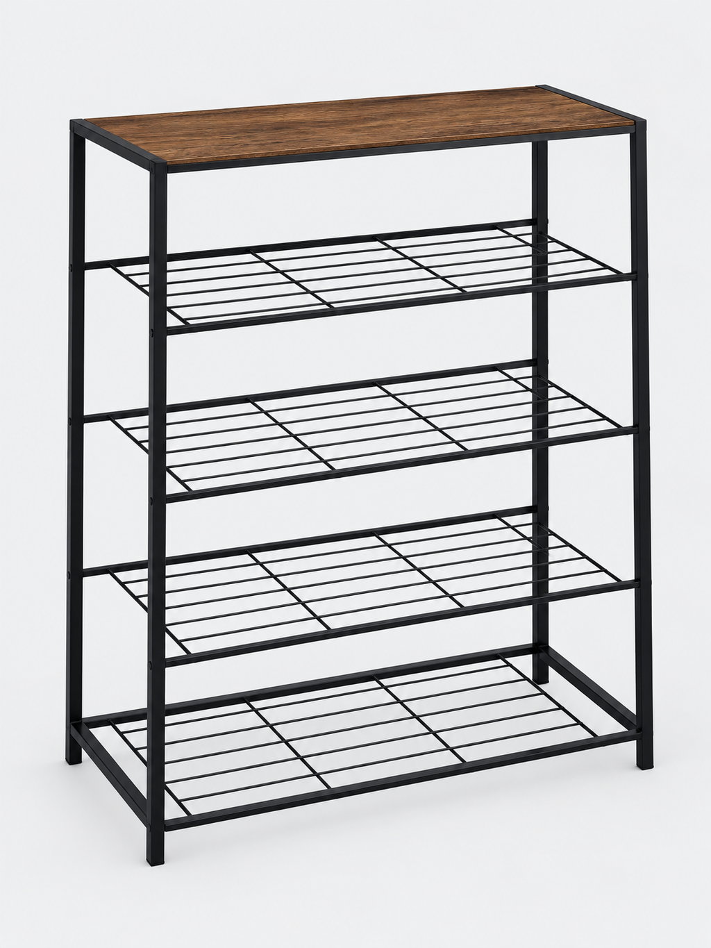 SMTE five-tier storage shelf with wood-effect top - view 3
