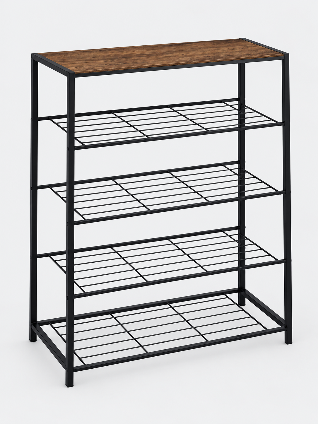 SMTE five-tier storage shelf with wood-effect top - view 3