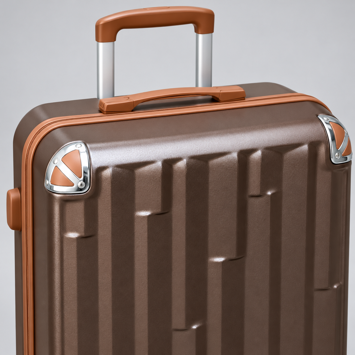 SMTE 3-Piece Geometric Groove Protected Suitcase Set - Assorted Colour - detail view