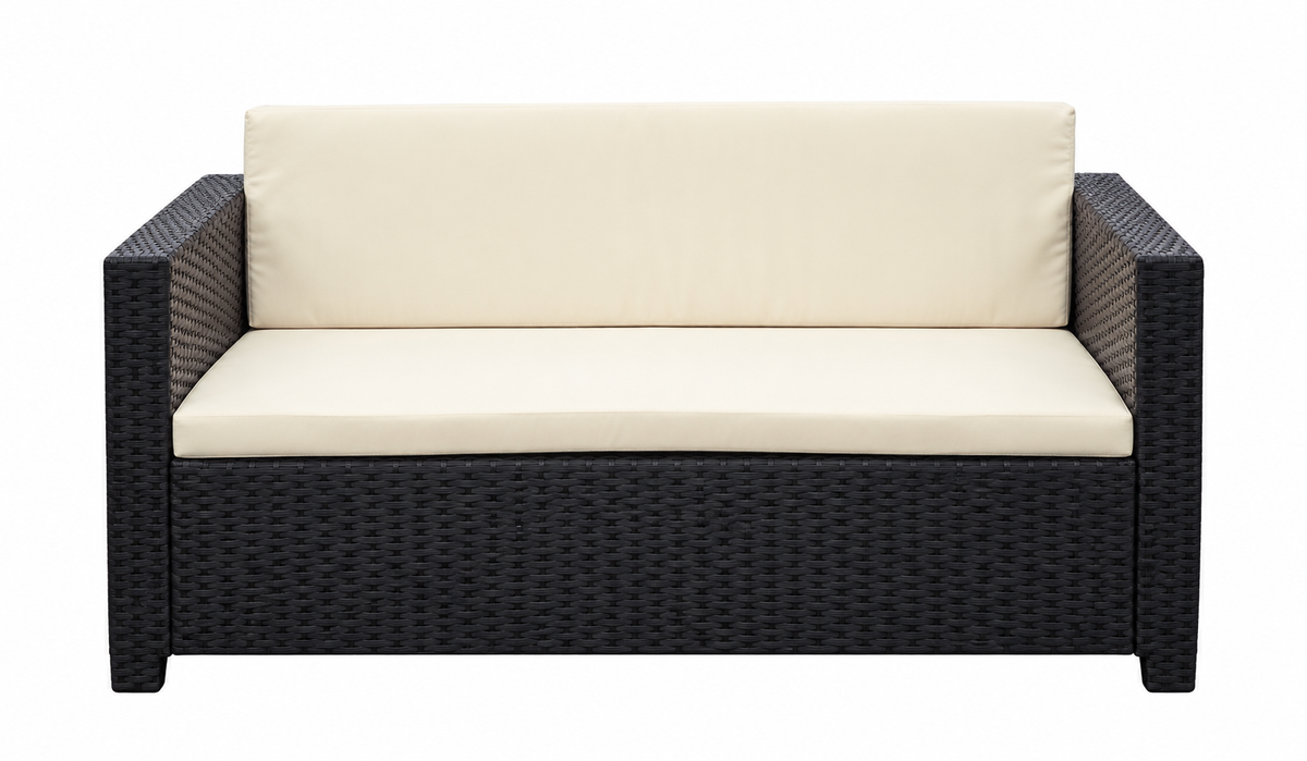 Reck two-seat patio sofa detail